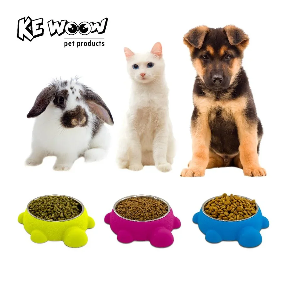 Turtle shape pet food or water bowl, Silicone and Stainless Steel